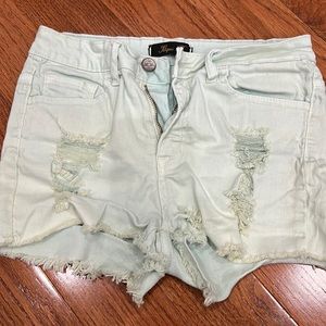 Jean shorts.